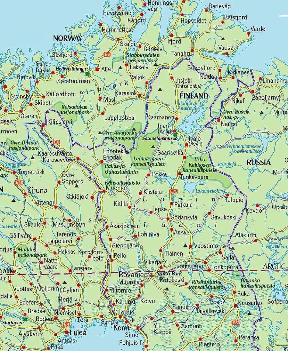 خريطة فنلندا لابلاند